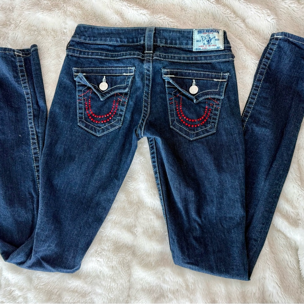 True Religion Women's Dark Blue Skinny Jeans